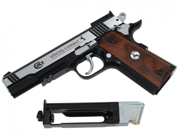 Пистолет пневматический Colt Special Combat (ник., пласт.), к.4,5мм